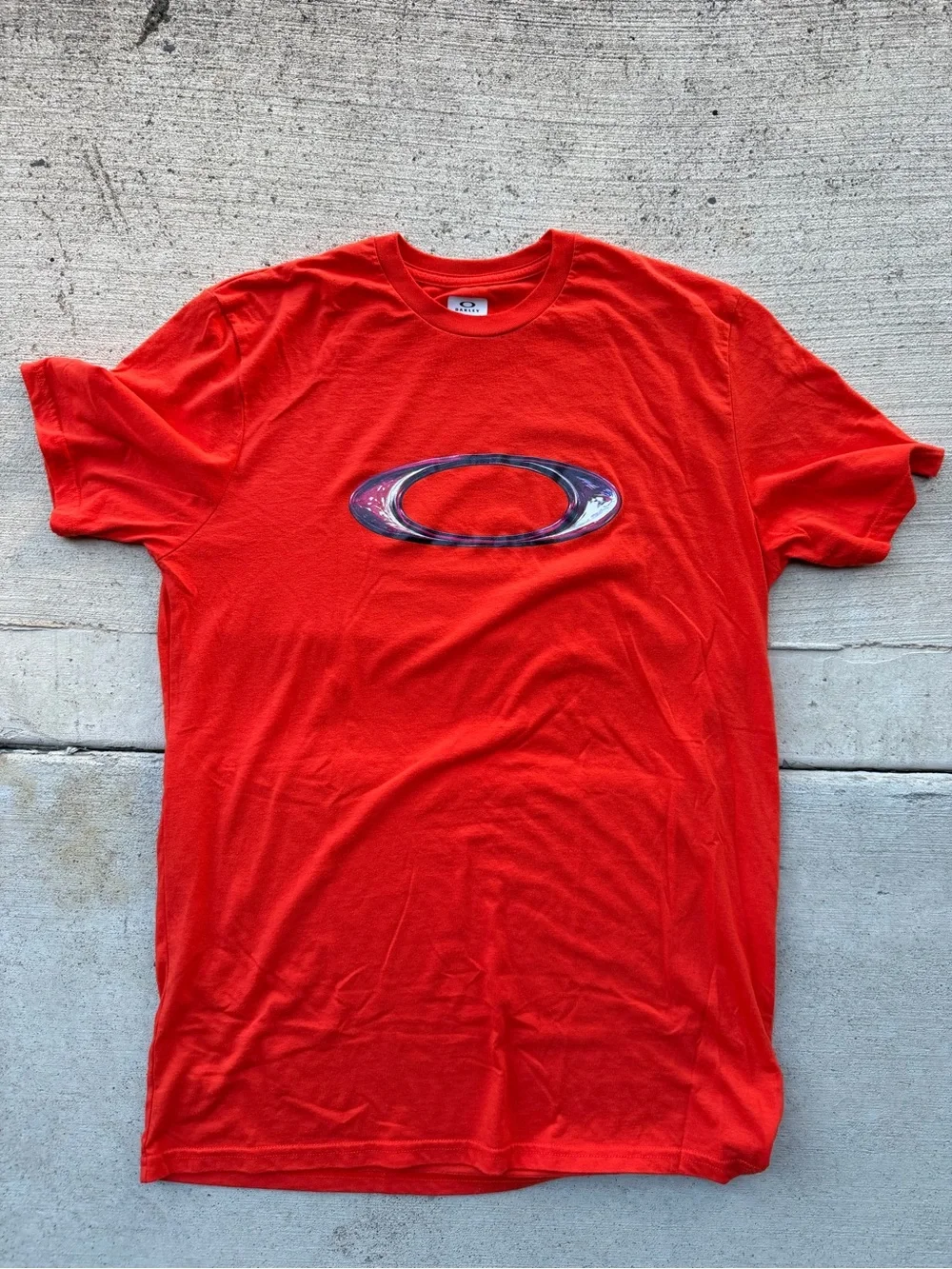 Oakley Bright Red Graphic Oval Logo Tee